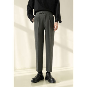 Business Casual Mens Straight Leg Pants Autumn Light Maturity Style Korean Version High-End Feeling Iron-Free Slimming Nine-Piece Suit Pants