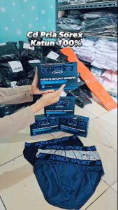 Celana Dalam Pria Dewasa Sorex M 3003 Karet Boxer | Cd Pria Sorek Bahan Katun Isi 3 Pcs