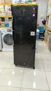 Kulkas 2 Pintu POLYTRM PRM 21 DMY BELEZZA HANDLE Glass Door 220 Liter