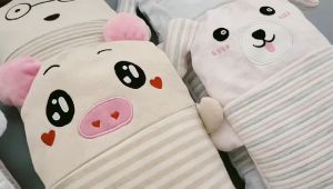 Baby Natural Buckwheat Pillow Striped Shaped Cartoon Pillows Animal Cartoon Striped Pillows Baby Bolster Plush Toy Babies Infants For Children