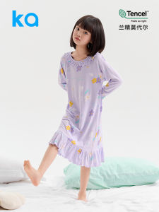 Girls Princess Style Long Sleeve Modal Sleepwear Thin Home Clothes Childrens Nightgown Comfortable Breathable Underwear