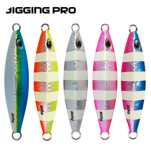 JIGGINGPRO Slow Pitch Jig 60g 80g 100g Sea Fishing Lure Glow Metal Jig Offshore Casting Jigging Lures Artificial Bait