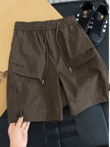Retro Brown Loose Shorts 5-inch Inseam