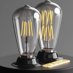 LED Bulb Edison Retro Glass Bulb ST64 T45 G80 40W 220V Teacup Warm Color Tungsten Filament Incandescent Bulb for Living Room Indoor Lighting Decoration