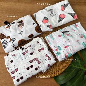 KAOS MOTIF WAFFLE LENGAN PANJANG WANITA
