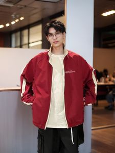 Double-Sided Wear Loose Lapel Shell Jacket Jacket 2024 New Arrival Spring & Fall Red Outwear Student Men and Women Same Fashion