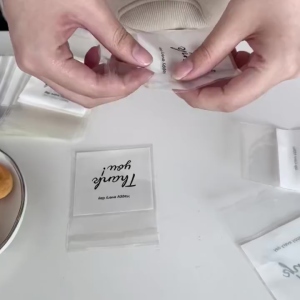 100pcs/set Cookie Packaging Bag Self-Adhesive Resealable Plastic Candy Transparent Wrapper Thank You Cute Cartoon Pattern