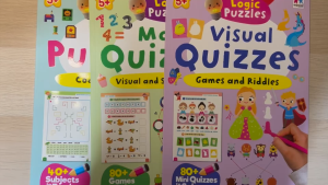 Educational Brain Teasers for Kids: Math & Visual Quizzes - Color & Puzzle Activity Book