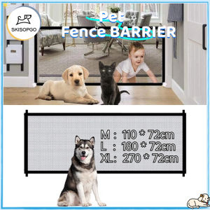 SKISOPGO Dog Cat Magic Pet Fence Portable Pet Mesh Net Fence Safe Guard Fences Foldable Pet Gate Door Barrier