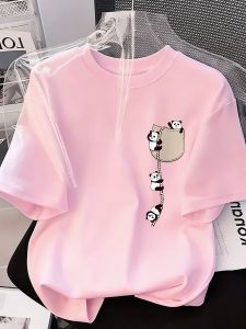 2026 Fashion New Design - Womens Round-neck Panda Print Fashion Short-Sleeved Summer Casual T-shirt women clothes
