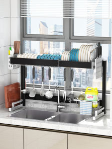 Adjustable Aluminum Kitchen Storage Rack Dish Drainer
