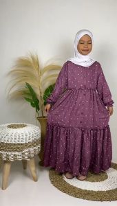 Gamis Anak Katun Rayon Gamis Anak Tanggug Usia 3-12 Tahun
