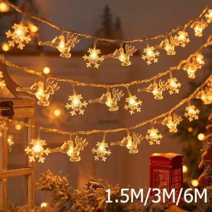 【LoveTail】10/20/40/100LED 🎄 แบตเตอรี่ 3AA ไฟเกล็ดหิมะ ไฟประดับวันหยุด ไฟกระพริบ