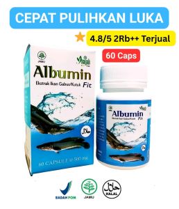 Albumin Fit Inayah Kapsul Ikan Gabus Asli Isi 60 – Obat Pemulihan Luka Operasi & Caesar | Suplemen Pasca Operasi