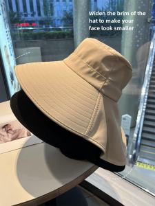 Summer Wide Brim Fishing Cap Womens Bow Tie Shoulder Sun Hat Cycling Sunshade Outdoor Neck Protection Hat Casual Style