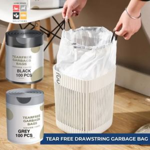 [Sg Seller] Extra Thick Large Roll Tear-Free Drawstring Garbage Bag with dispensing bag