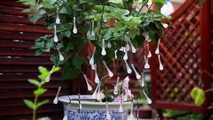 SXH  Solar Water Drop String Lights  led Outdoor Waterproof Decoration Christmas Flashing Fairy Easter Atmosphere String Lights