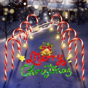Christmas Classic Solar Cane Light Candy Light Party Courtyard Path Atmosphere Decoration Prop Outdoor Night Light