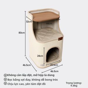 HOOPET | Khung Leo Mèo Đa Tầng Tiết Kiệm Không Gian Giường Mèo và Cột Cào Sợi Sisal Tất Cả Các Mùa