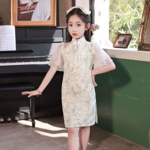 Summer Style Girls Cheongsam Hanfu Dress Thin Performance Costume Childrens Ancient Fairy Tale Outfit National Fashion Kids Clothing