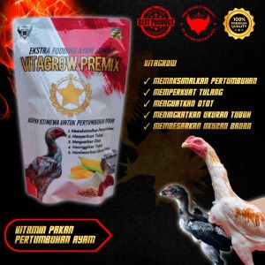 Vitagrow Premix 200gr Vitamin Ayam Pakan Ayam Pemacu Pertumbuhan Badan Dan Postur.