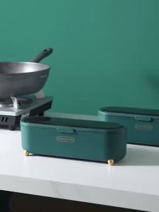 MLADEN Kitchen Chopsticks Fork Spoon Storage Box Organizer Drainer Holder with Lid Cover 筷子收纳盒