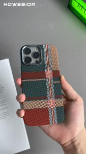 HOWESION เคสโทรศัพท์แมกซิเนติกเนื้อคาร์บอนภูเขาไฟเบอร์สำหรับ iPhone 16 Pro Max/ 15 14 13 12 Pro Max เคสป้องกันแข็งกันแรงกระแทกด้าน