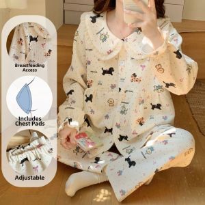 JIFANPAUL | Thickened Winter Sleepwear for Pregnant Women with Nursing Function and Air Layer