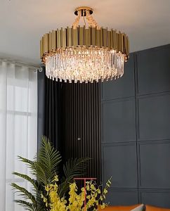 Hong Kong style light crystal pendant light living room light modern simple and grand master bedroom light hotel villa designer lighting