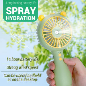 House Life Portable Misting Handheld Fan Cooling Personal Mini Fan 3 Speed 2 Modes Spray Water Fan USB Rechargeable Outdoor Camping Travel
