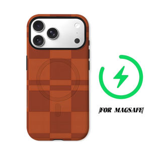 Rust Brown Plaid Phone Case for iPhone 18 17 16 15 14 13 12 11 Air Pro Max Plus Double-layer Cover