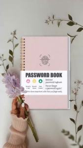 A6 Password Book Spiral Notebook Password Logbook with Address Birthday Emergency Contacts Pocket Size