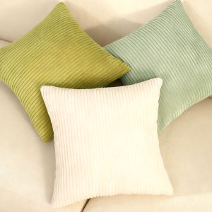 ซื้อเลย! ปลอกหมอนผ้าลูกฟูกสีเขียว 1 ชิ้น/4 ชิ้น/ชุด สำหรับตกแต่งห้องนั่งเล่นสไตล์ชนบท ปลอกหมอนอิงสำหรับโซฟา ตกแต่งบ้านและเตียง