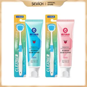 SEVICH Tongue Cleansing Gel Keeps Fresh Breath Clean Tongue Coating With Reusable Silicone Tongue Scraper