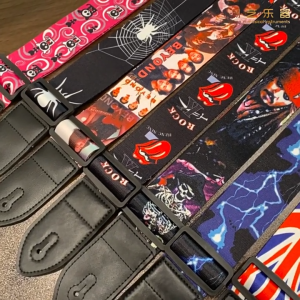 Adjustable Nylon Print Guitar Strap for Acoustic Electric Guitar Bass Unique Pattern Multi Color