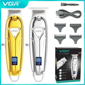 VGR Full Metal Mens Professional Electric Hair Clipper Beard Salon Barber Machine Rechargeable Haircut