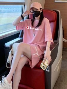 Cute Champion Korean Style Loose Casual Pure Cotton T-Shirt And Shorts Set for Women Summer Sportswear Two-Piece Suit