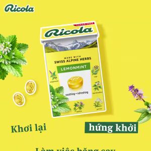 Hộp kẹo thảo mộc Ricola Alpin Fresh Cranberry Lemon Mint  Mountain Mint  Swiss Herb Original không đường 40g