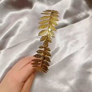 VitaStoree Bando Daun Silver Emas Logam Pengantin Perempuan