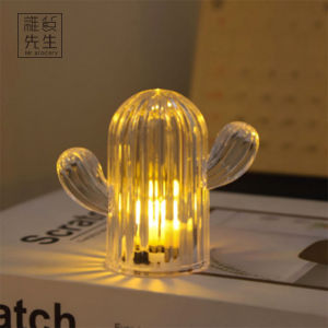 Creative Desktop Decoration Cactus Electronic Candle Mr. Grocerys PD. Festive Decorative Light Modern Vintage Style