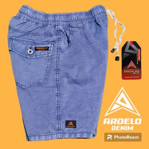 Celana Pendek Jeans Pria Cowok Dewasa Santai Broadshort Pinggang Karet Elastis Size 27-40