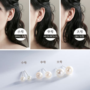 Pure Silver Natural Freshwater Purple Pearl Stud Earrings for Women Korean Style Simple Ear Cuff Fresh out Fashion Jewelry