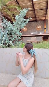 SATIN X ZERO ยางรัดผม ผ้าซาตินเกรดพร้อมโบว์ผูก (Abalone Brown) ผมไม่ลีบ ไม่กินผม ไม่หนักผ้านุ่มเบาสบายหัว