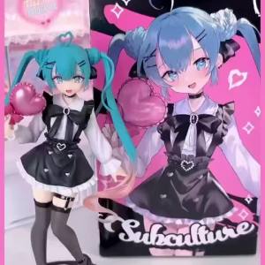 Bandai | 19cm Hatsune Miku Figure Anime Collectible Models Decorative Decorations Children Birthday Christmas Kawaii Gift