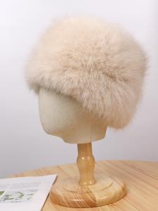 Northeast Style Womens Winter Ski Cap Faux Fur Bucket Hat Thick Warm Elegant Fashionable Face Slimming No-Ear Design