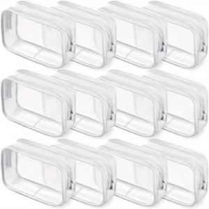 6 Chiếc Túi Đựng Đồ Trang Điểm Có Khóa Kéo Trong Suốt Chống Rò Rỉ Dùng Cho Du Lịch & Nhà Tắm Bền Không Mùi Bằng Nhựa Dùng Để Đựng Đồ Vệ Sinh Cá Nhân Có Thể Tái Sử Dụng Đa Năng