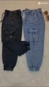 Celana Jeans Anak Perempuan Cargo Model Jogger