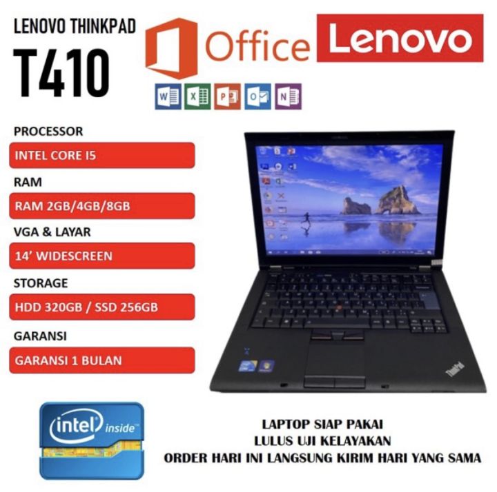 LAPTOP LENOVO THINKPAD T410 L412 L512 RAM 8GB SSD 512 GB PROMO