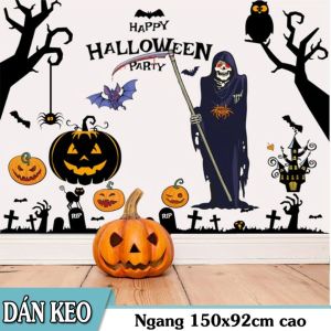 Decal Halloween Chữ và Phù Thuỷ Đáng Yêu- XL653