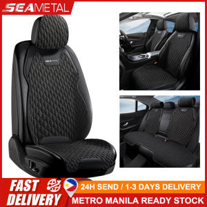SEAMETAL Flax Car Seat Cushion Summer Breathable Heat Dissipation Mesh Cushion Non-slip Universal Seat Cover Set